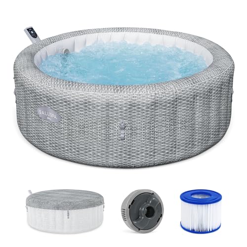 Large Round 7 Person Inflatable Hot Tub with Cover V530365