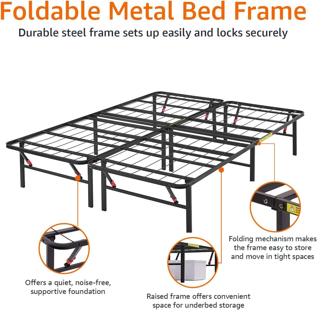 Black Queen Metal Platform Bed Frame Z759260