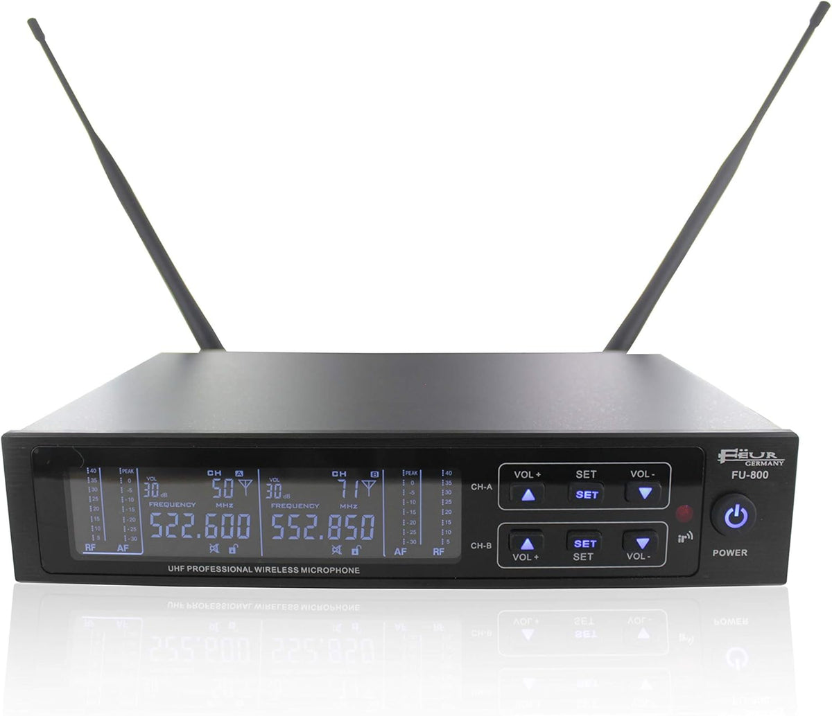 Dual UHF Dynamic Wireless Microphone System with 2 Handheld Microphone C94914