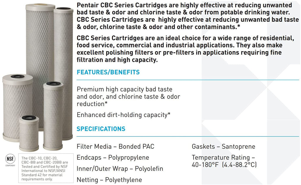 20-Inch Carbon Block Water Filter Cartridge H4407