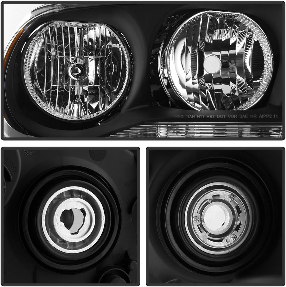 2011-2013 Dodge Durango Black Bezel Headlights Replacement Z6732