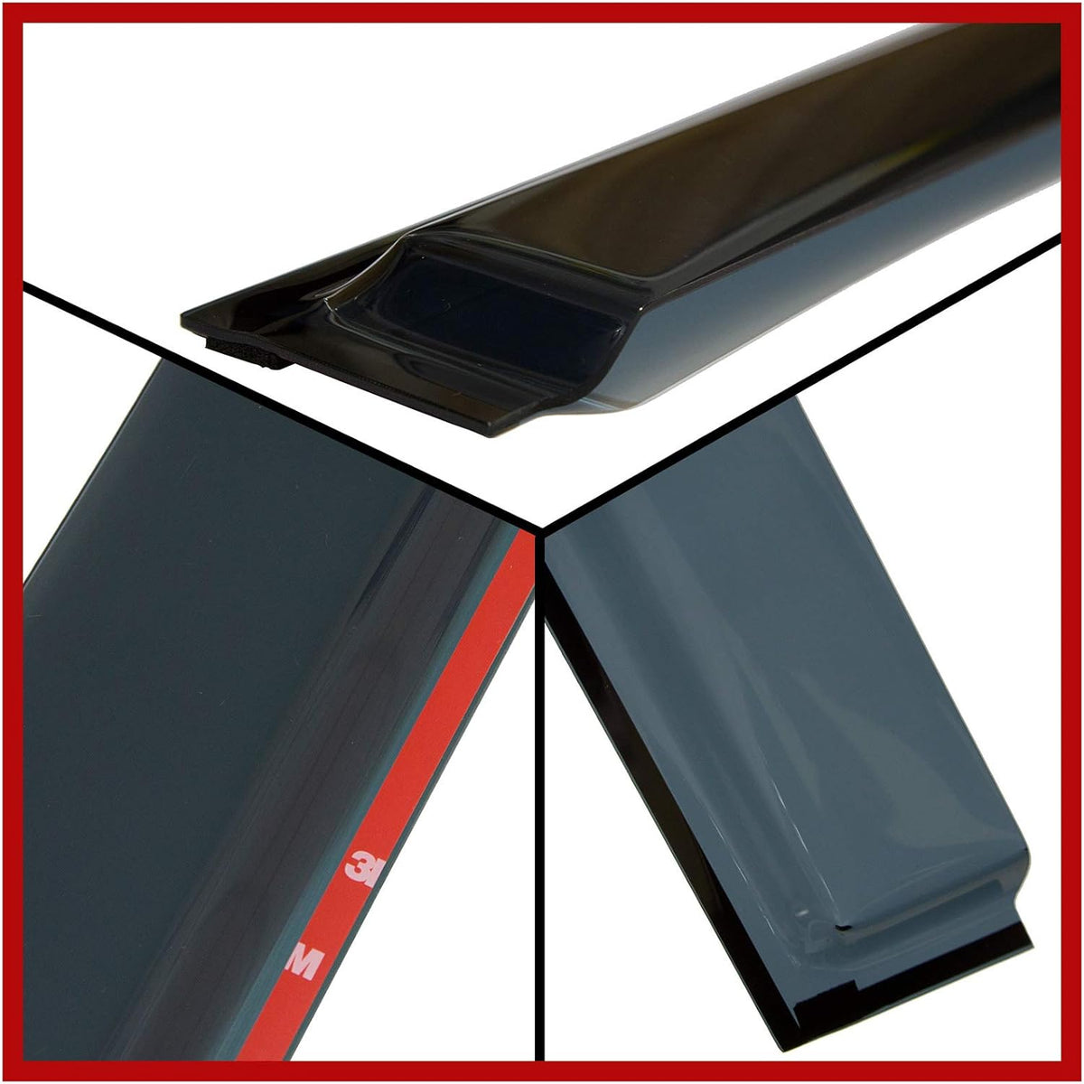 Dark Tinted Tape-On Side Window Visor Deflectors Vent Rain Guards F52337