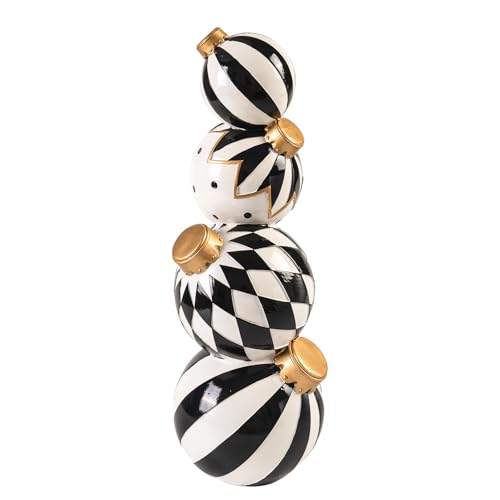 Black and White Checkered Resin Snowman Christmas Decorations Q547560