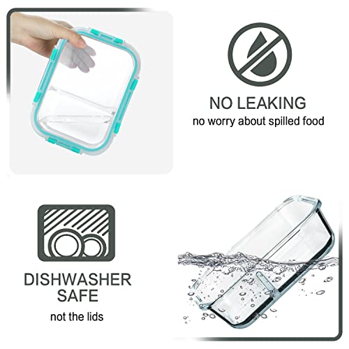 10-Pack 22 Oz White Glass Meal Prep Containers with Lids D53160