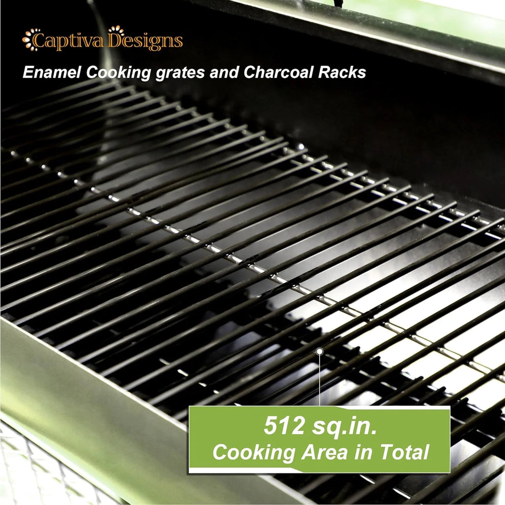 Heavy Duty Outdoor Offset Smoker with Extra Large Cooking Area W555