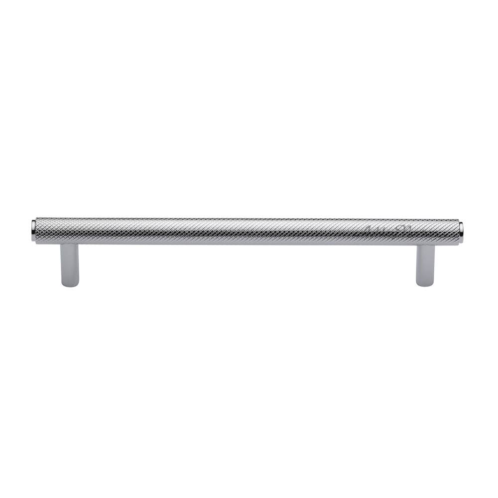 7-1/4x22 Knurled Cabinet Pull Polished Chrome Brass V2188