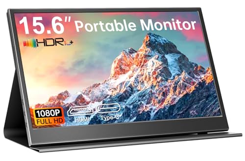 15.6-inch FHD 1080P HDR IPS Portable Monitor with Kickstand & Speakers USB-C HDMI A392099