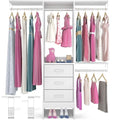 48" White Closet Organizer System with 3 Fabric Drawers and 3 Adjustable Shelves B72665