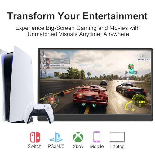 15.6-inch FHD 1080P HDR IPS Portable Monitor with Kickstand & Speakers USB-C HDMI A392099