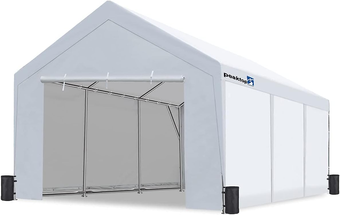 12 x 20ft Heavy Duty Carport with Removable Sidewalls E548516