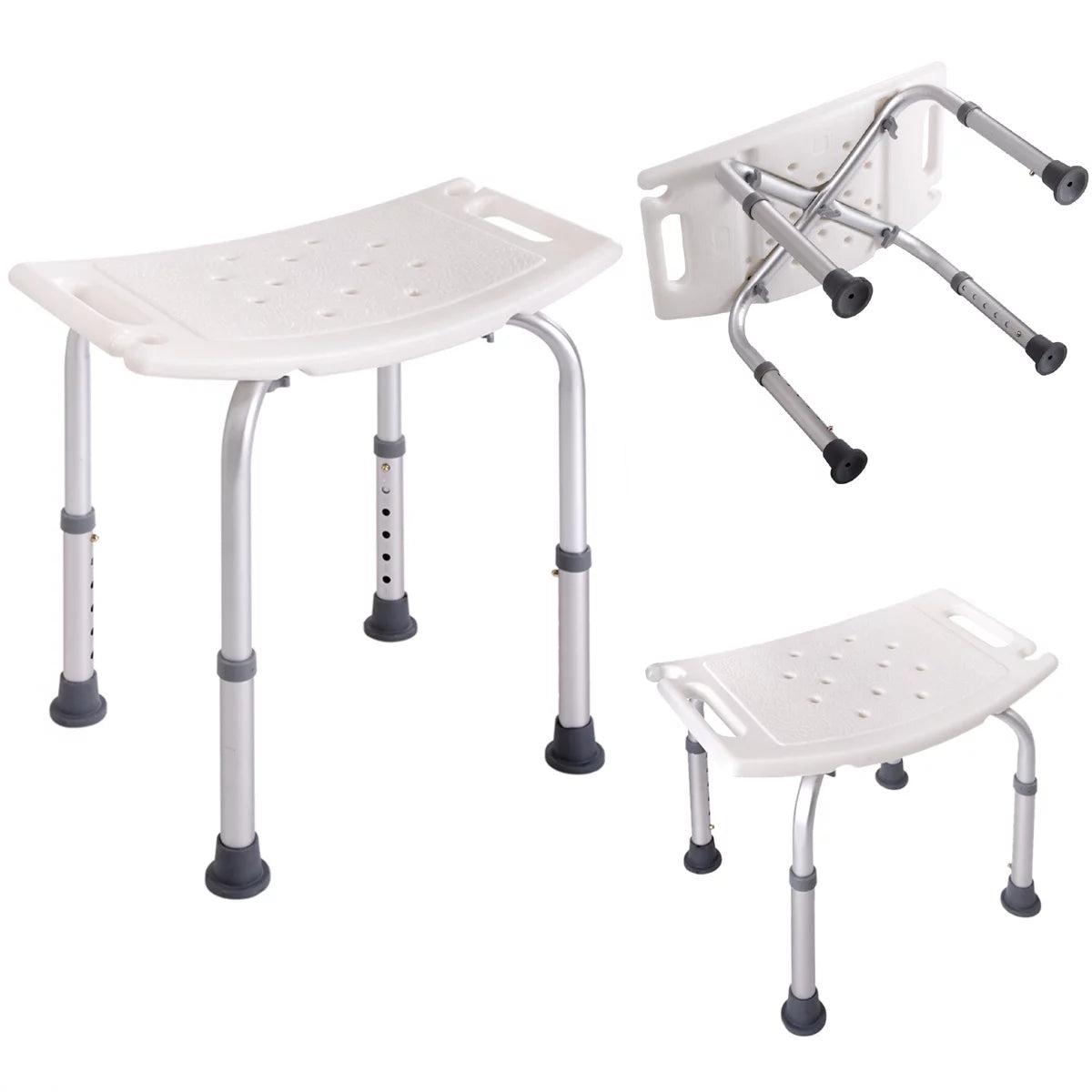 White 6 Adjustable Height Bath Shower Chair F90753