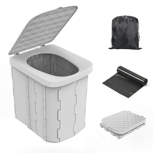 Portable Folding Toilet with Lid M986538