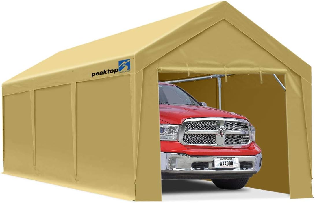 12 x 20ft Heavy Duty Carport with Removable Sidewalls E548516