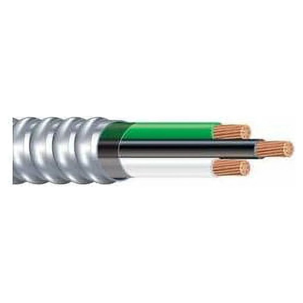 Metal Clad Cable with Ground, Aluminum, Stranded Copper Conductor (50ft Cut) C4398