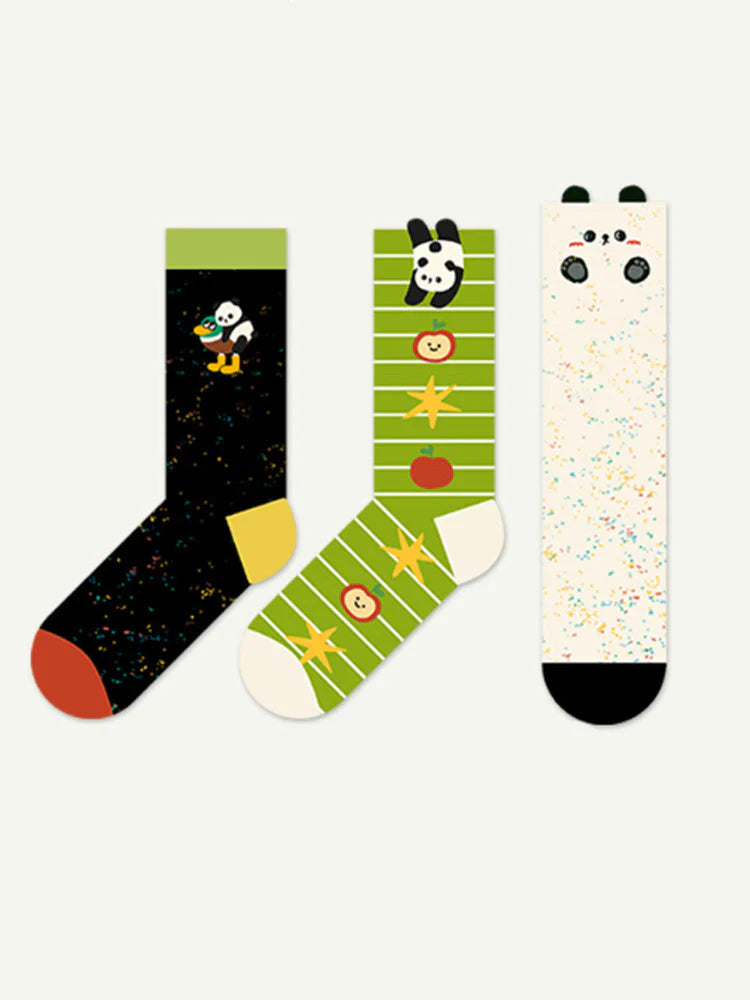 Cartoon Panda Pattern Socks L742