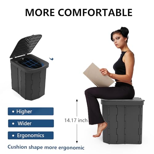 Portable Folding Toilet with Lid M986538