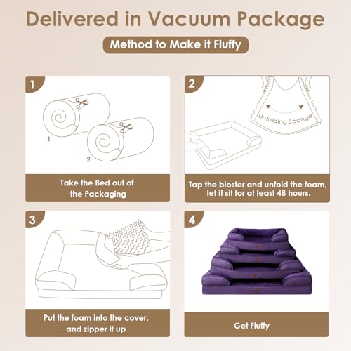 Grey Waterproof Memory Foam Large Dog Bed with Washable Removable Cover G9112