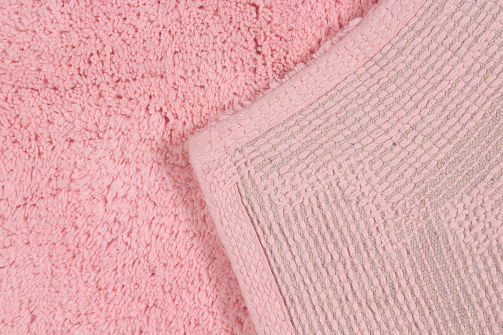 5 Piece 100% Cotton Non-Slip Bathroom Rug Set with Contour Pink F670