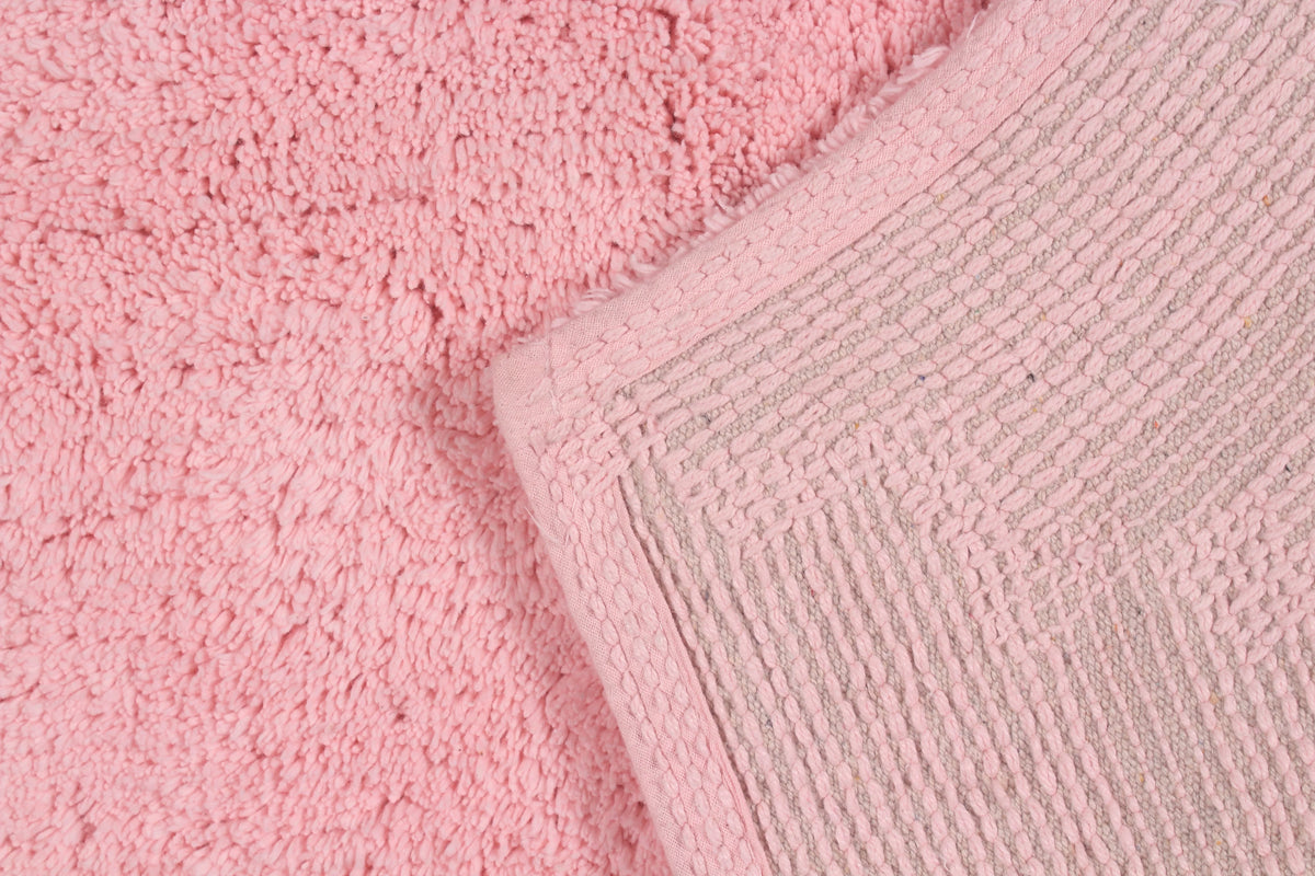 5 Piece 100% Cotton Non-Slip Bathroom Rug Set with Contour Pink F670