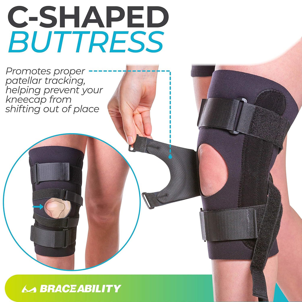 J Patella Knee Brace with Support Straps (Large) F56683