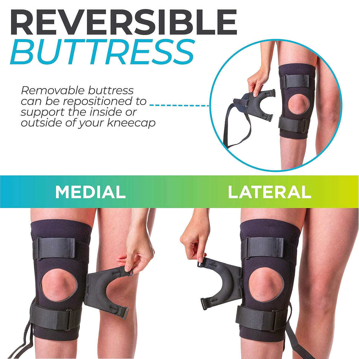 J Patella Knee Brace with Support Straps (Large) F56683