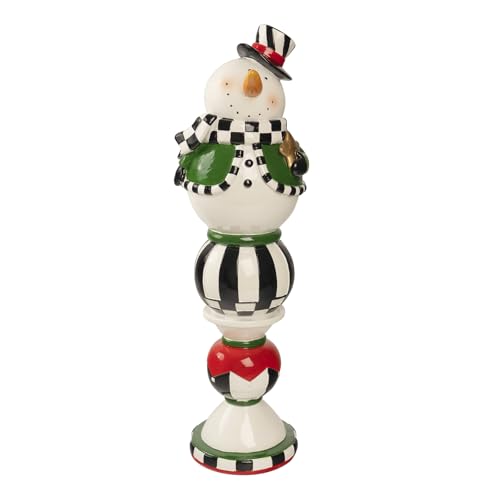 Black and White Checkered Resin Snowman Christmas Decorations Q547560