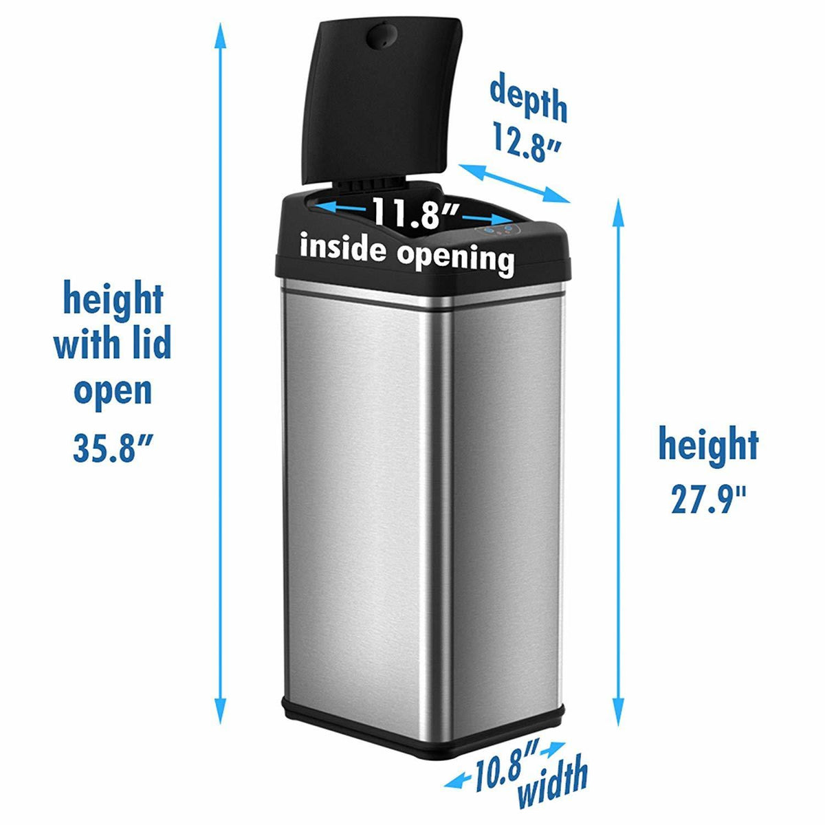13 Gallon Automatic Touchless Sensor Kitchen Trash Can M2776