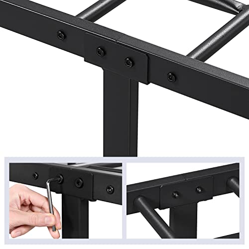 White Metal Twin Bed Frame with Headboard U42164