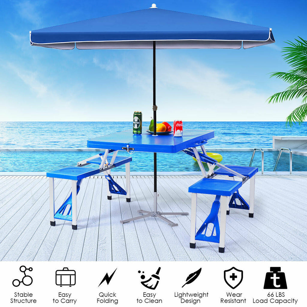 Folding Camping Table and Bench Set I98430