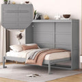 Gray Queen Solid Wood Murphy Cabinet Bed R6348