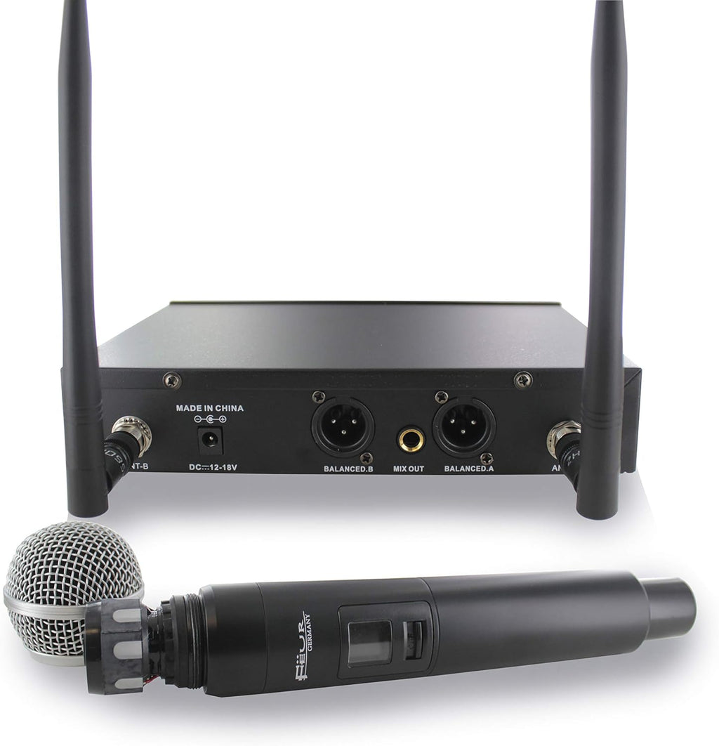 Dual UHF Dynamic Wireless Microphone System with 2 Handheld Microphone C94914