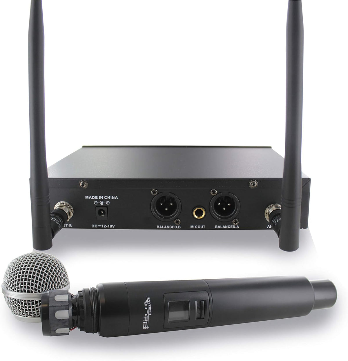 Dual UHF Dynamic Wireless Microphone System with 2 Handheld Microphone C94914