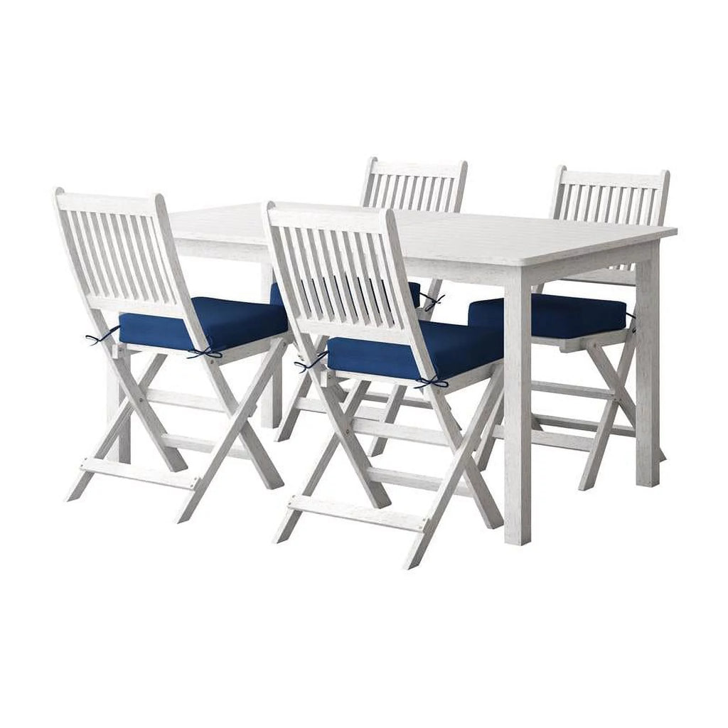 White Washed Wood 5pc Outdoor Dining Set S1824
