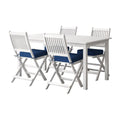White Washed Wood 5pc Outdoor Dining Set S1824
