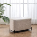Tan Solid Faux Leather Decorative Bench U1653