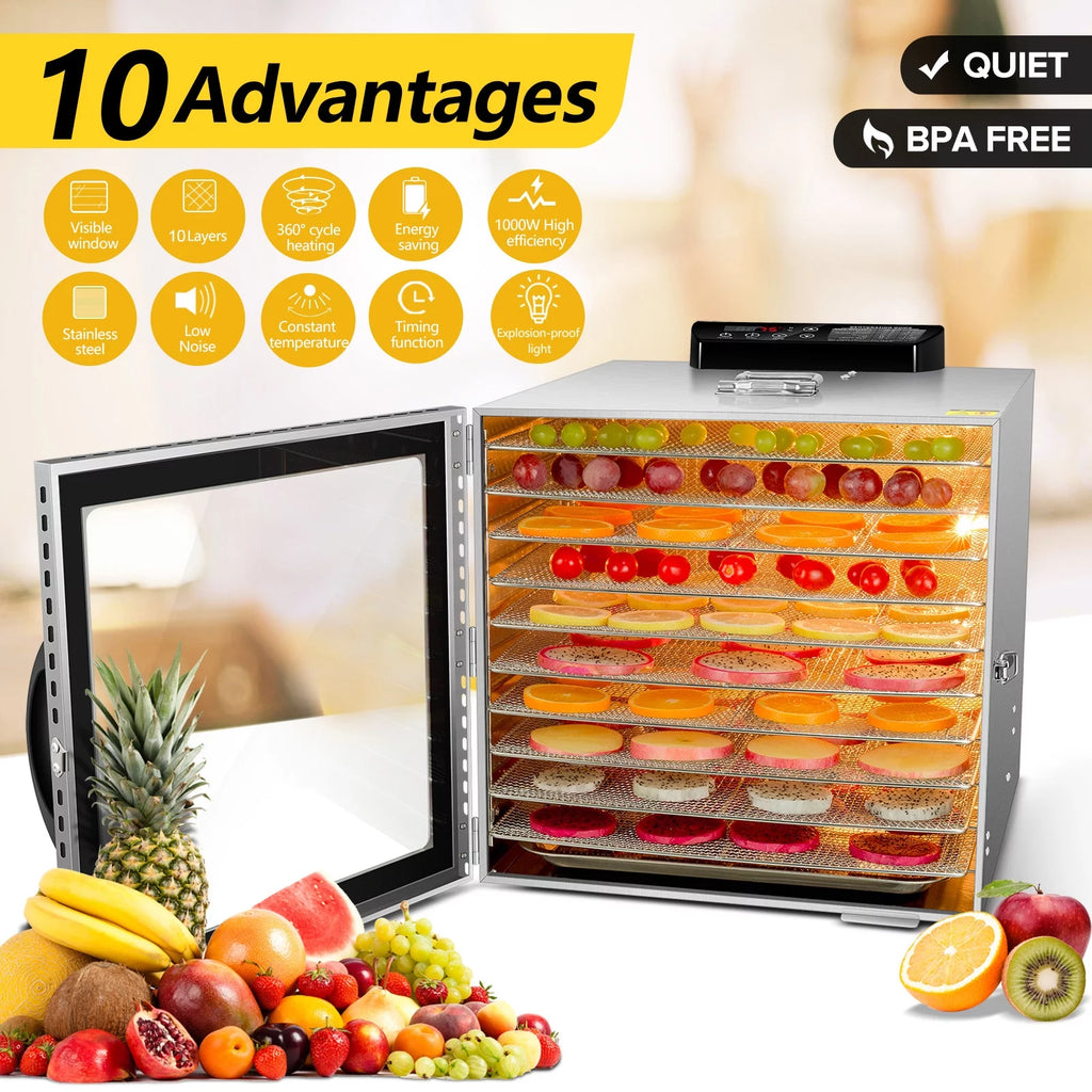 12 Trays Stainless Steel Food Dehydrator Y88984