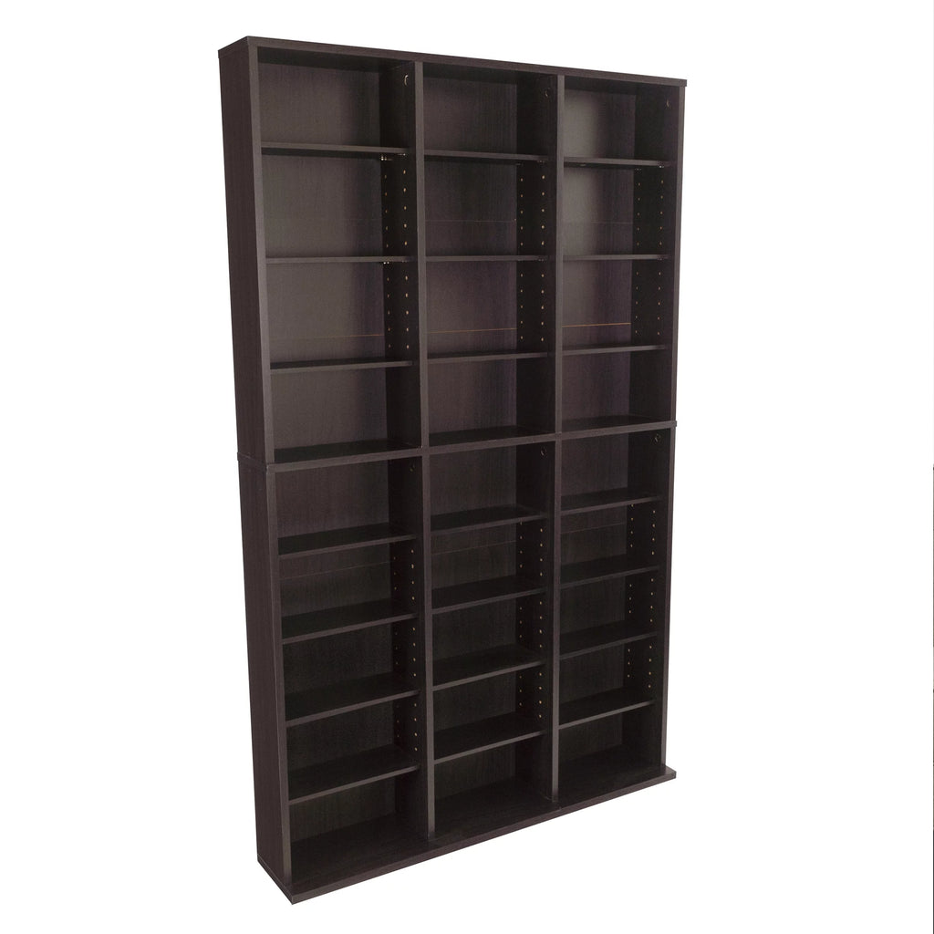 Adjustable Wood Media Storage Shelf Bookcase W95864