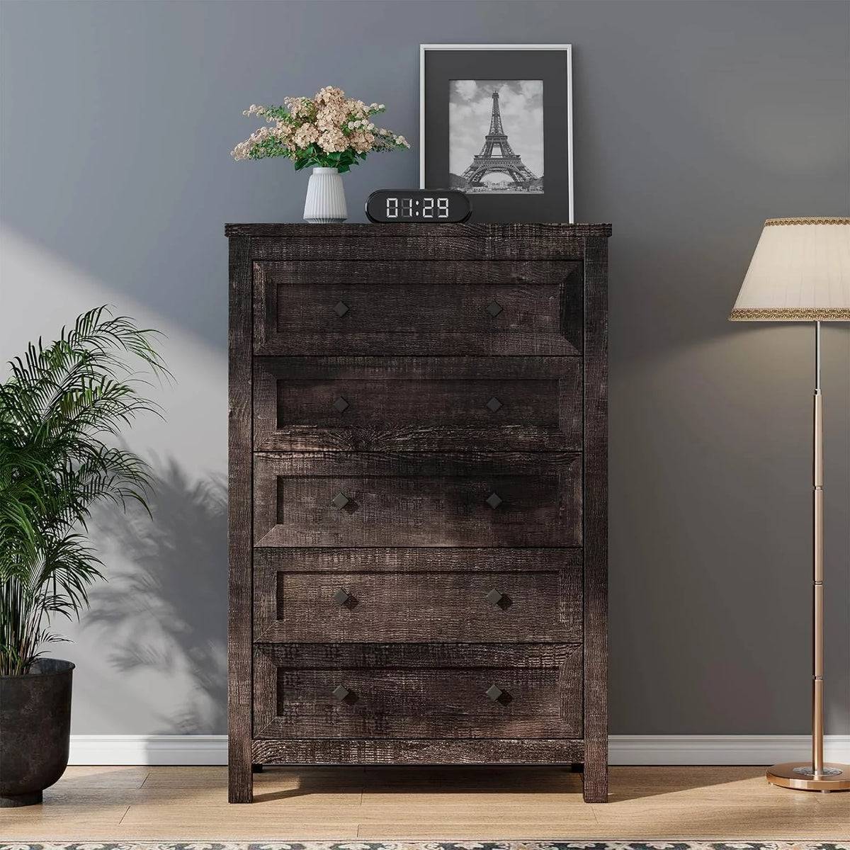 5 Drawer Wood Dresser X647