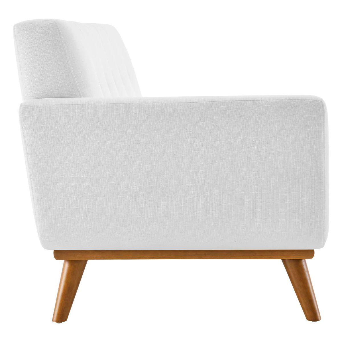 White Upholstered Fabric Loveseat S2539