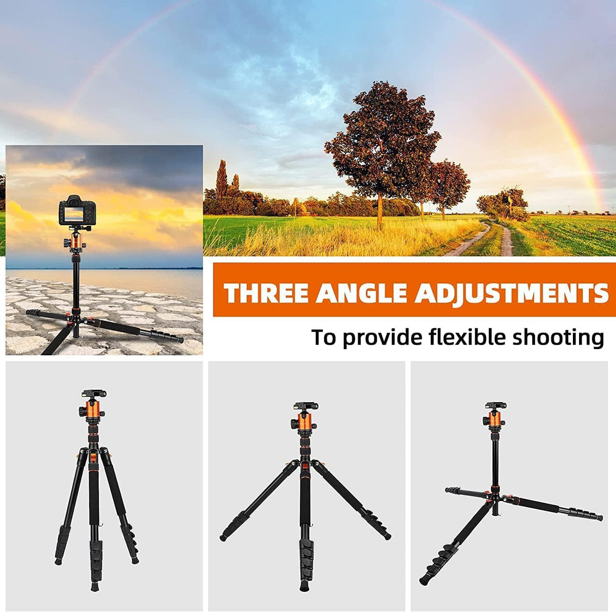 82 inches Aluminum Tripod with 360 Degree Ball Head, Pack of 2 T647470