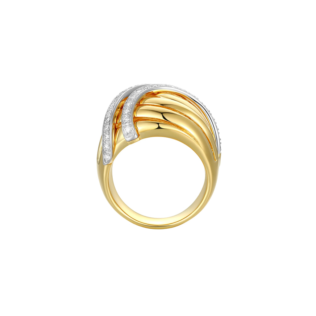 18K Gold Plated Sterling Silver Lab Grown Diamond Ring Z3521