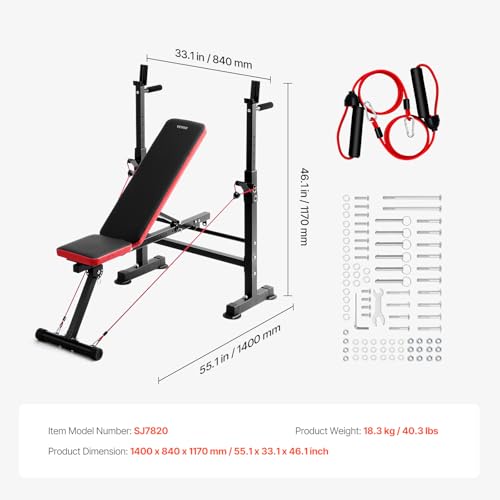 6-in-1 Adjustable Weight Bench Set B47311