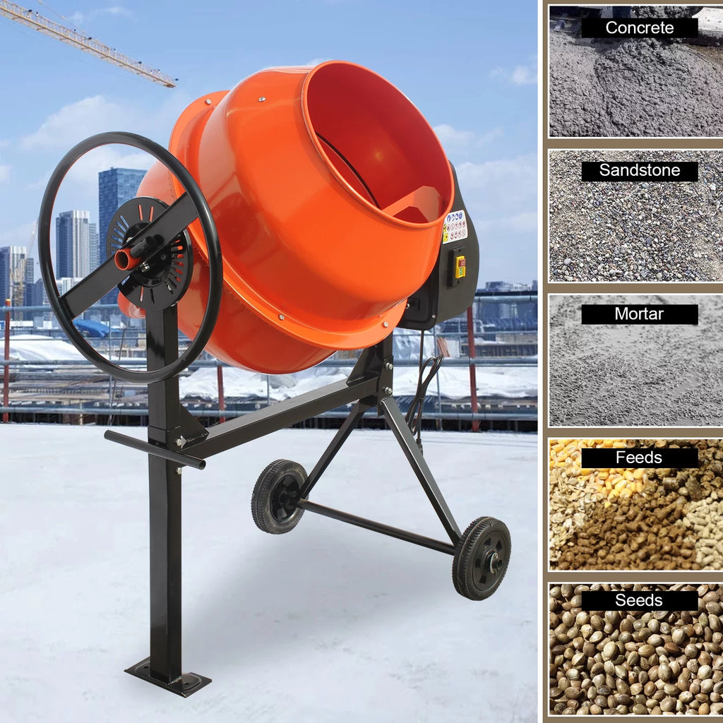 4/5HP Electric Concrete Cement Mixer 5 Cu Ft R87134