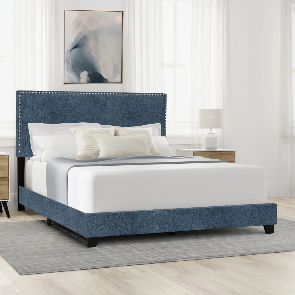 Charcoal Fabric Upholstered Queen Bed D6648