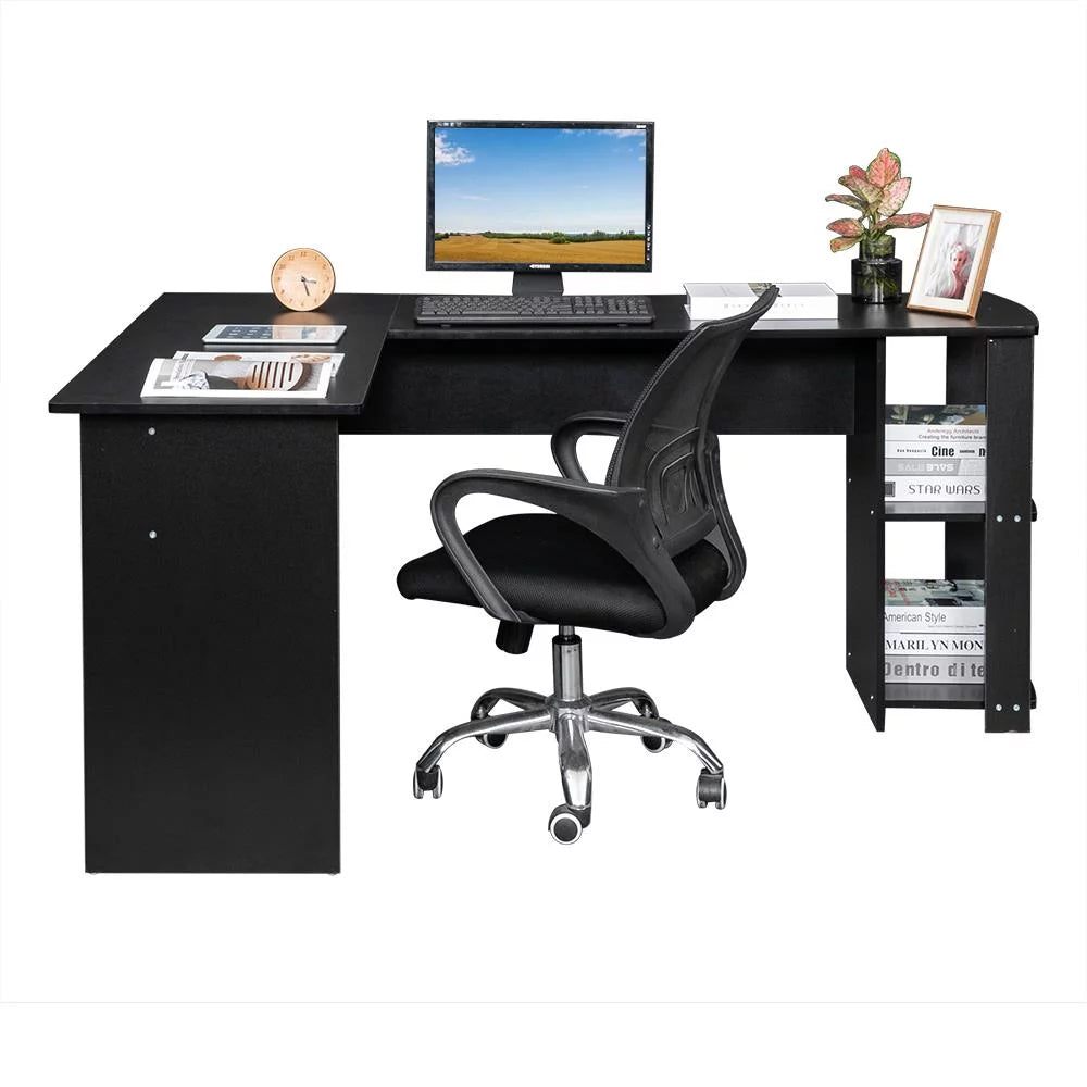 L-Shaped Computer Desk with Bookshelves W364566
