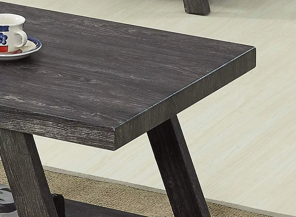 3Pc Modern Gray Coffee & End Table Set D6756