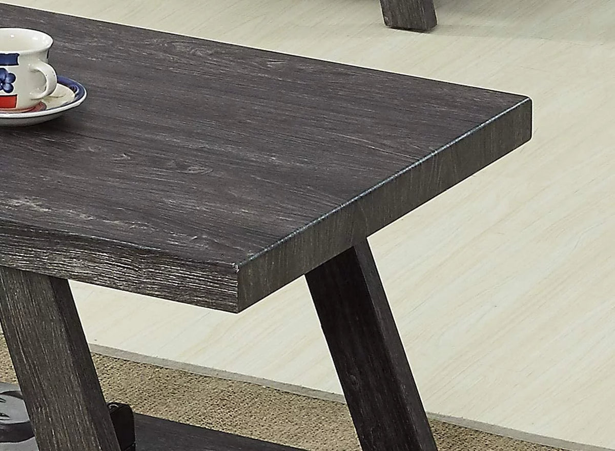 3Pc Modern Gray Coffee & End Table Set D6756