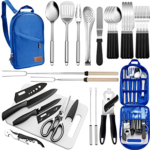 27 Piece Stainless Steel Camping Cookware Kit I675