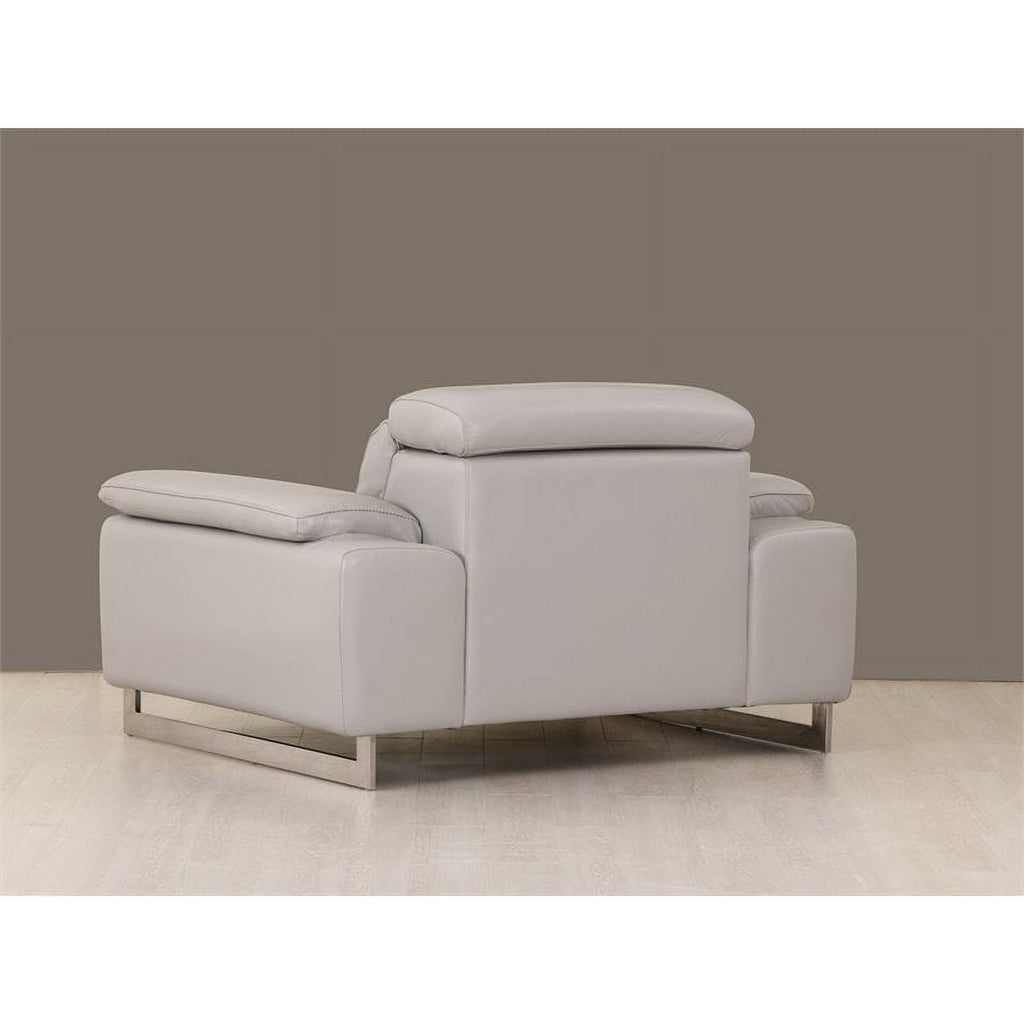 Light Gray Genuine Italian Leather Chair W860