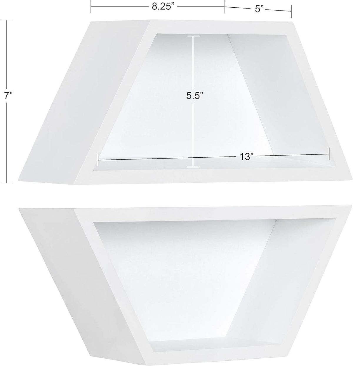 White Set of 2 Wooden Wall Shelves P4738